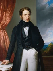 Portret van de violist en componist Josef Benesch 1795-1873, 1840
