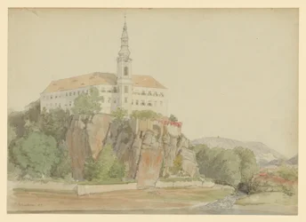 Kasteel aan de rivier (Donau?)