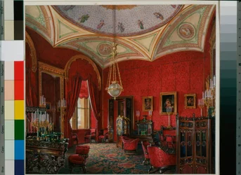 Interieurs van het Winterpaleis: De studeerkamer van keizerin Alexandra Fjodorovna (midden 19e eeuw)