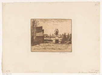 Boerenerf met schuur en hooischelven