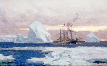 De Argentijnse korvet Uruguay in de Antarctische