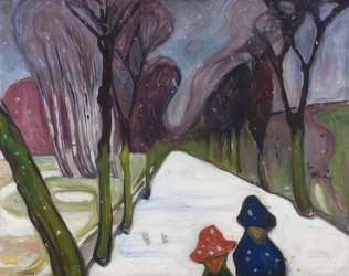 Laan in sneeuwstorm