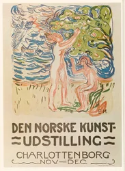 Edvard Munch: "Den Norske Kunst-Udstilling, Charlottenborg" (litho)