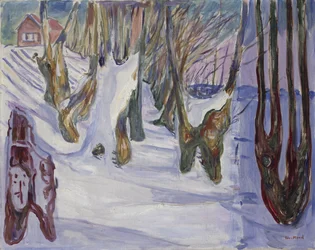 Winterlandschap met huis