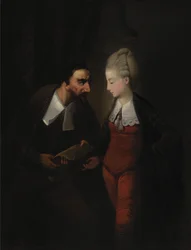 Portia en Shylock, uit Shakespeare