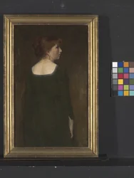 Portret van een jonge vrouw, circa 1887
