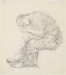 De Klaagzang - Studie voor de figuur aan de rechterkant