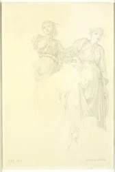 Groep vrouwen, Voorstudie voor het schilderij, De Gouden Trappen