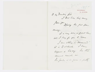 Brief aan de kleindochter van de kunstenaar Angela Thirkell