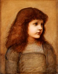 Portret van Gertie Lewis, halve lengte, 1879-80