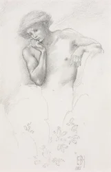 Studie van een heuvelfee voor "Arthur in Avalon", 1885