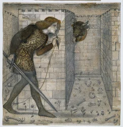 Theseus en de Minotaurus in het labyrint