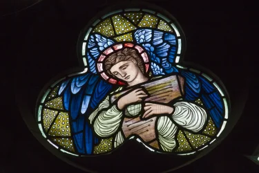 Wilden, Allerheiligen, Morris & Co., Edward Burne-Jones, John Henry Dearle (1859-1932), Engelen met Dulcimer, Engel Muzikanten