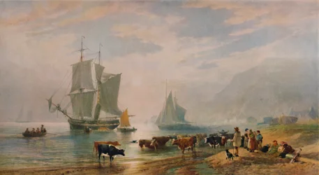 Een zomeravond: vee aan land brengen, 1858, 1935