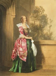 Een dame in haar kostuum gedragen op het Eglington-toernooi, 1839