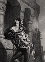 “Goede nacht, duizendmaal goede nacht”, gegraveerd door W. H. Egleton, uit “Romeo en Julia” van William Shakespeare (1564-1616)