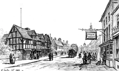 Het geboortehuis van Shakespeare, Stratford-upon-Avon, Warwickshire, 1885