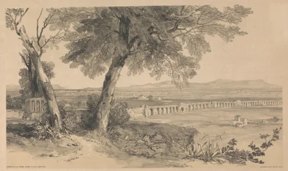 Het platteland rond Rome, gezien vanaf Villa Mattei, uit *Uitzichten in Rome en omgeving*, 1841
