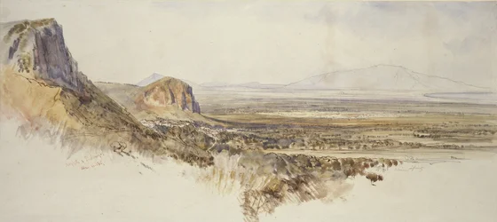 Verre Uitzicht op Borghetto en Partenico, Sicilië, 1847