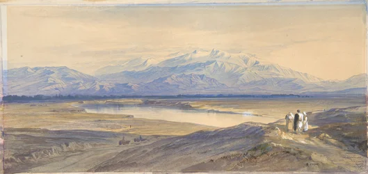 De berg Olympus gezien vanuit Larissa, Thessalië, Griekenland