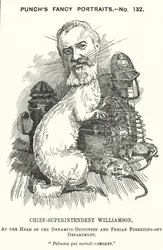 Punch cartoon: Adolphus Williamson, Britse politieagent en eerste hoofd van de Detective Branch van de Metropolitan Police