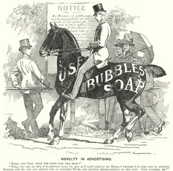 Punch cartoon: Nieuwigheid in Reclame (gravure)