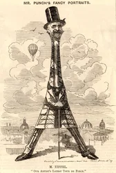 Karikatuur van Gustave Eiffel
