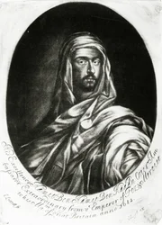 Zijne Excellentie Hamet Ben Hamet Ben Haddu Otter, gepubliceerd door John Lloyd, 1682
