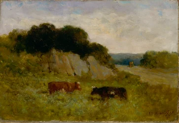 Zonder titel (landschap met twee koeien)