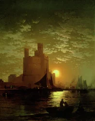 Maanverlichte scène