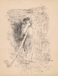 Staande mannelijke boer