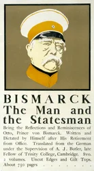 Bismarck: De man en de staatsman, Poster met portretbuste van Otto von Bismarck en reclame voor Bismarcks memoires