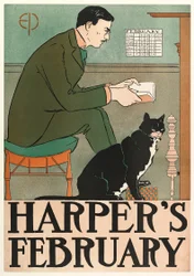 Poster voor Harpers New Monthly Magazine, februari 1898