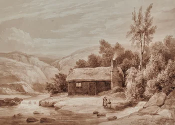 Landschap met huisje