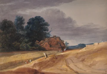 Landschap met huisje