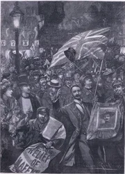 Mafeking nacht in Londen, illustratie uit Cassells Geschiedenis van Engeland, 1900s