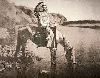 Een opperhoofd van de Blackfeet-stam, ca. 1907