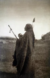 Amerikaanse Indianen: Portret van een Krijger in Ceremoniekleding