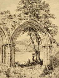 De Forth: Meer van Menteith vanaf Inchmahome Priory, ca. 1880