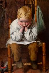 Leren uit het hoofd (olieverf op board)