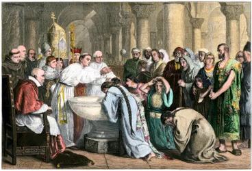 Verplichte doop van de Moren na de Reconquista door de Christenen c.1500