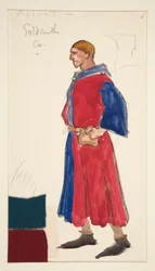Leerling Goudsmid, kostuumschets voor Henry Irving