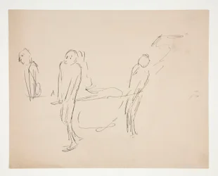 Figurenstudie - twee mannen dragen een brancard