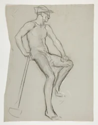 Figurenstudie voor De Geest van Vulcan, Genius van de Arbeiders in IJzer en Staal, capitool rotunda, Harrisburg, Pennsylvania