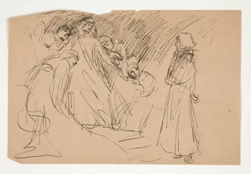Galahad en de Gevangengenomen Deugden, studie voor De Zoektocht naar de Heilige Graal (serie van vijftien schilderijen voor de Boston Public Library, voltooid in 1901)