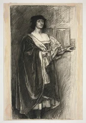 Man in Renaissance kostuum - (ongeïdentificeerde illustratie voor een Shakespeare toneelstuk?)