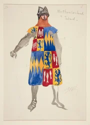Northumberland - Tabard, kostuumschets voor Henry Irving