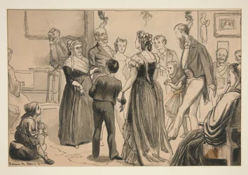 Feest in een Victoriaans Huis - niet-geïdentificeerde illustratie