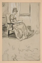 Portret van Mevrouw Abbey, lezend