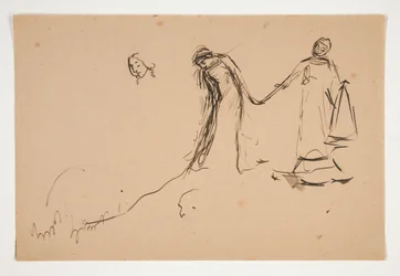 Voorlopige schets van Helena en Lafeu voor Act IV, Scene III, All